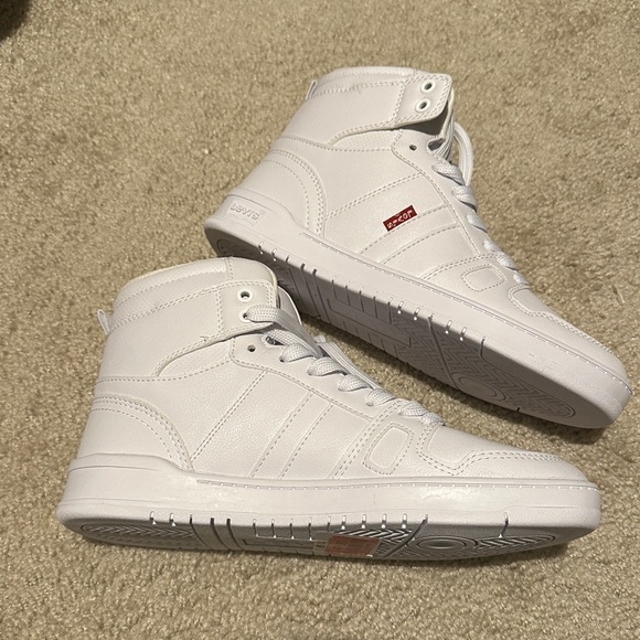 Levi's White High-Top Sneakers with Ankle Strap - Picture 1 of 10